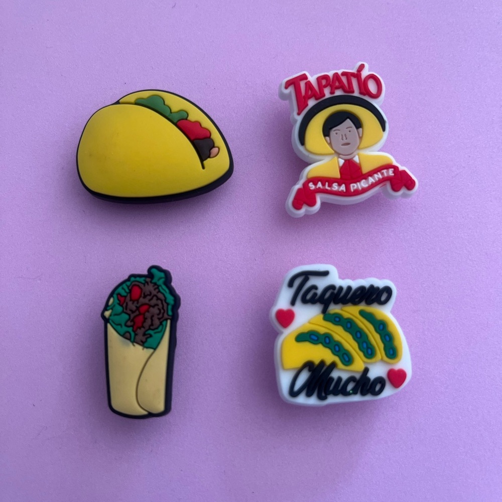 Taco and Salsa Shoe Charm Set